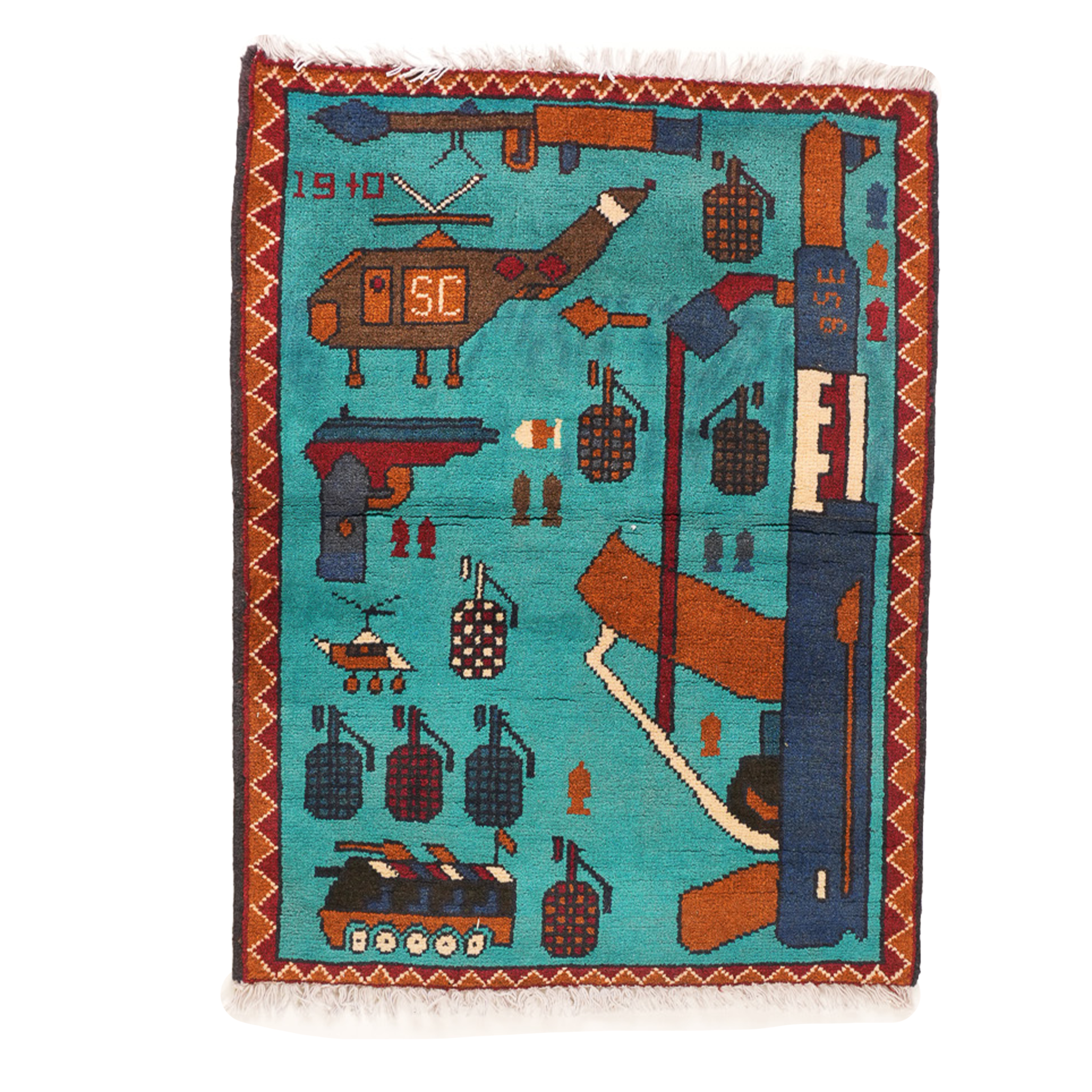 Single AK Pattern Afghan Rug