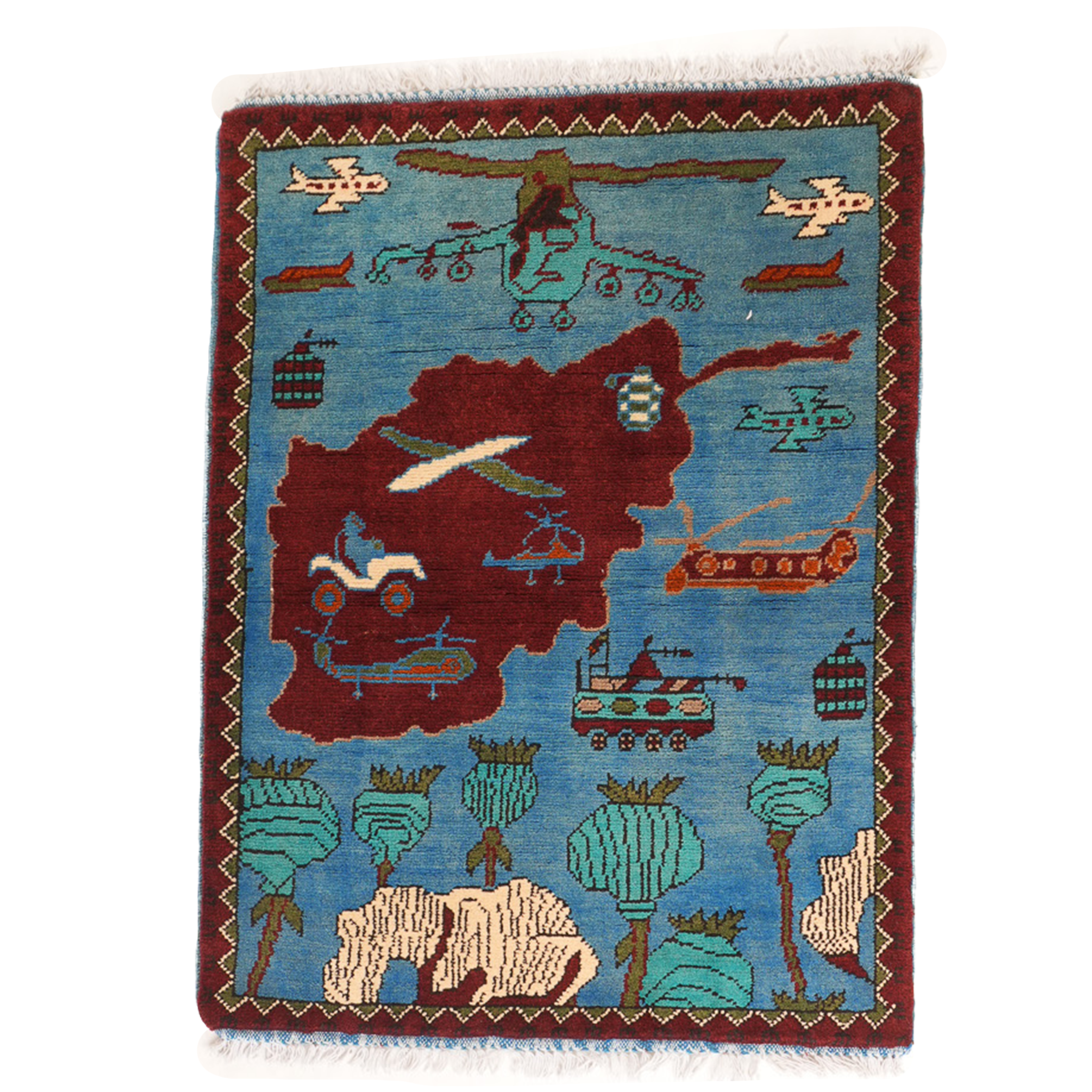 Soviet Afghan War Map Afghan Rug