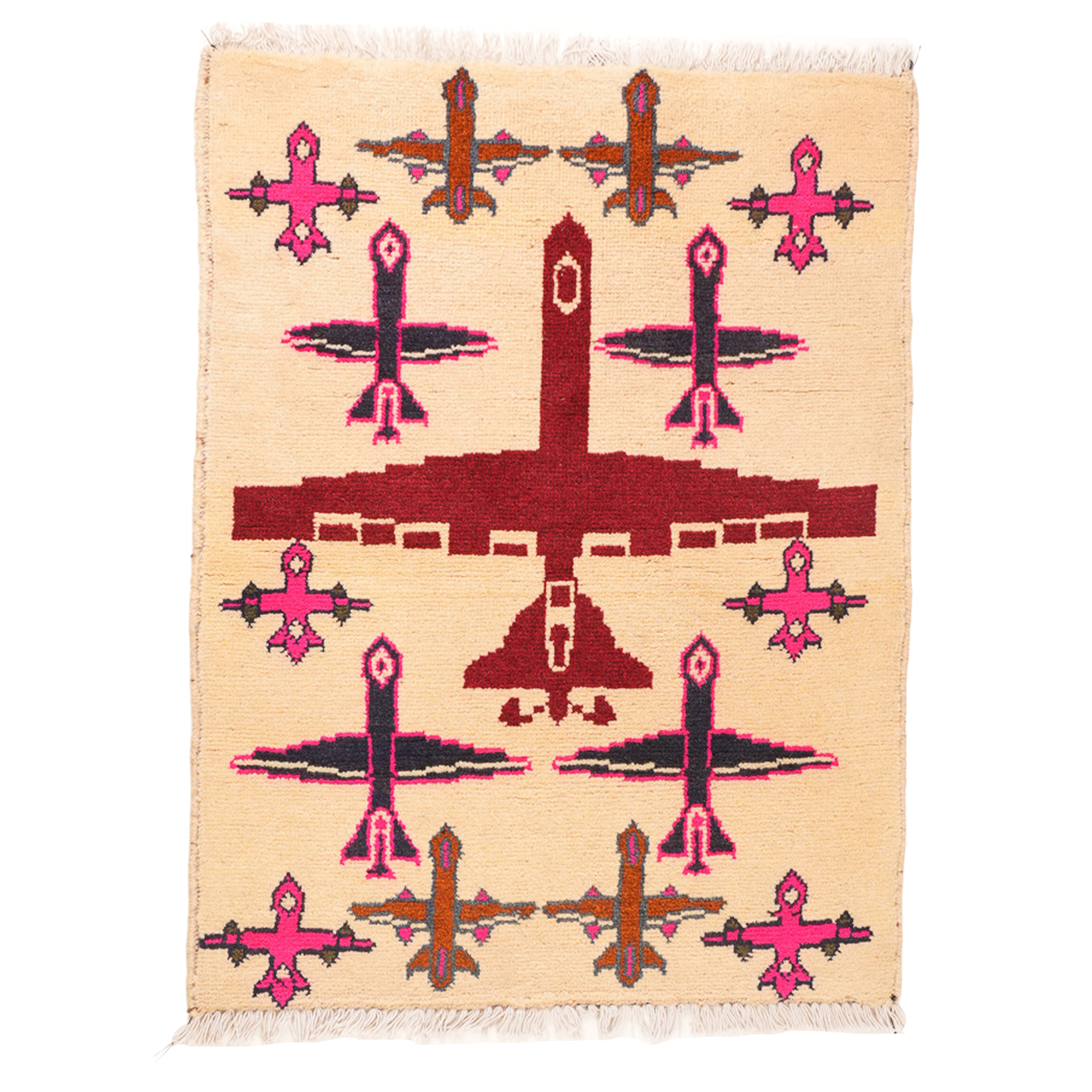Drone Pattern Afghan War Rug
