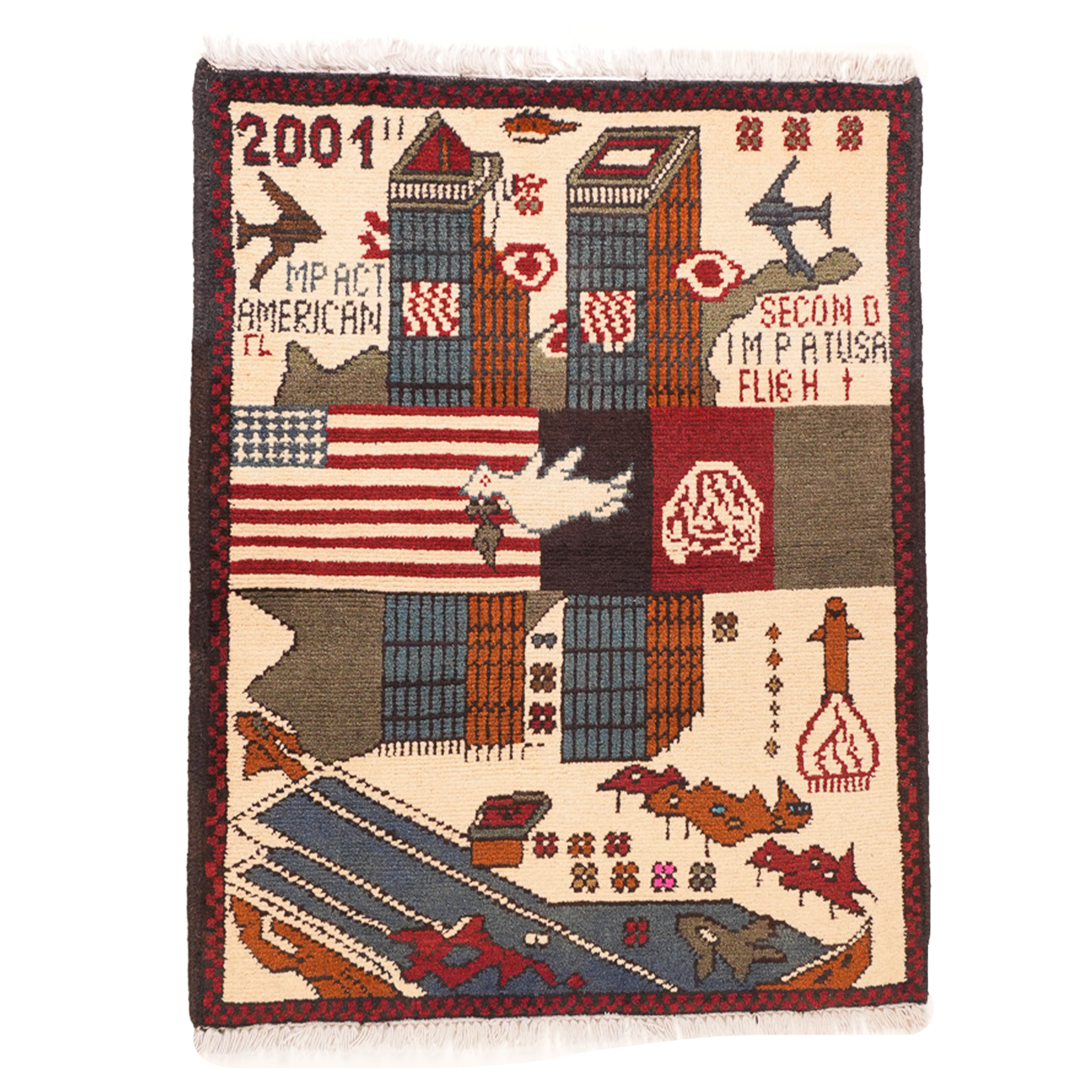 Large Afghan 9/11 Peace Rug