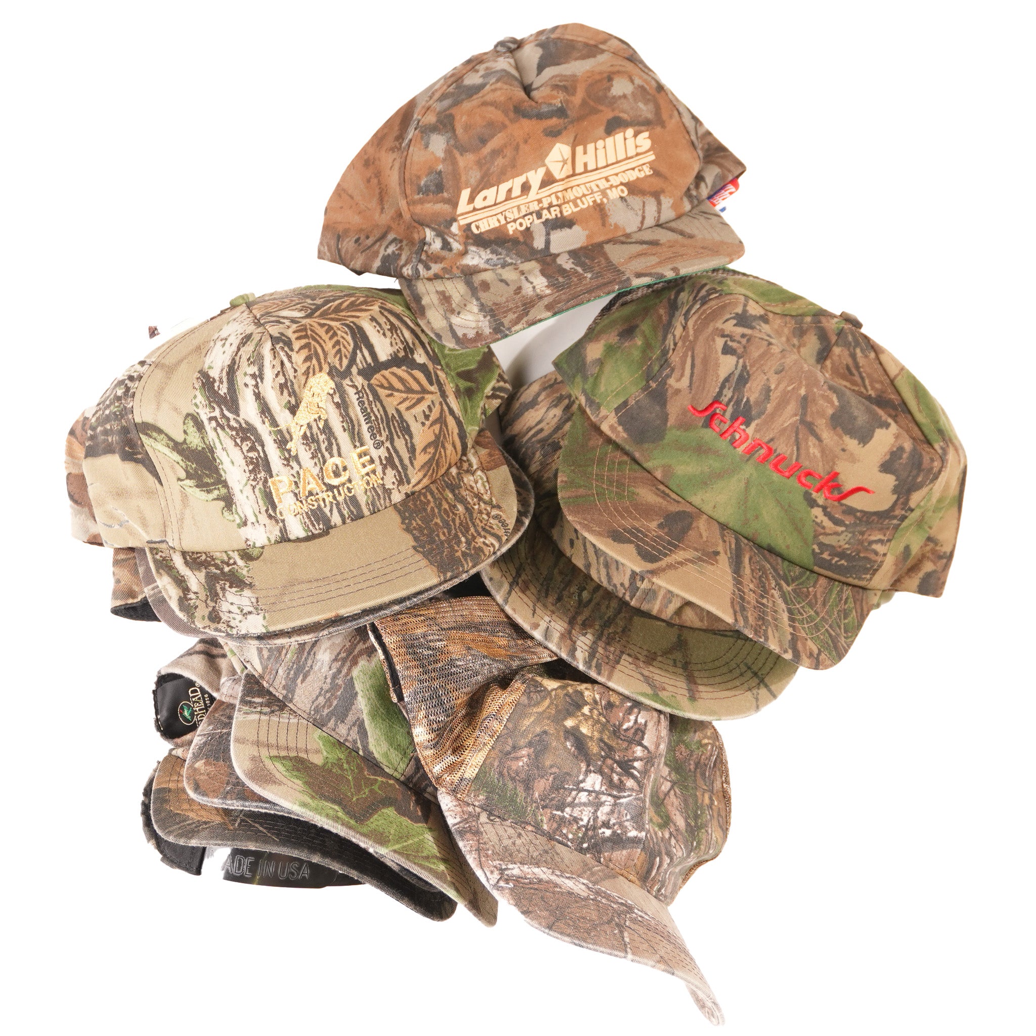 Vintage Hunting Camo Hats w/ Adjustable Size
