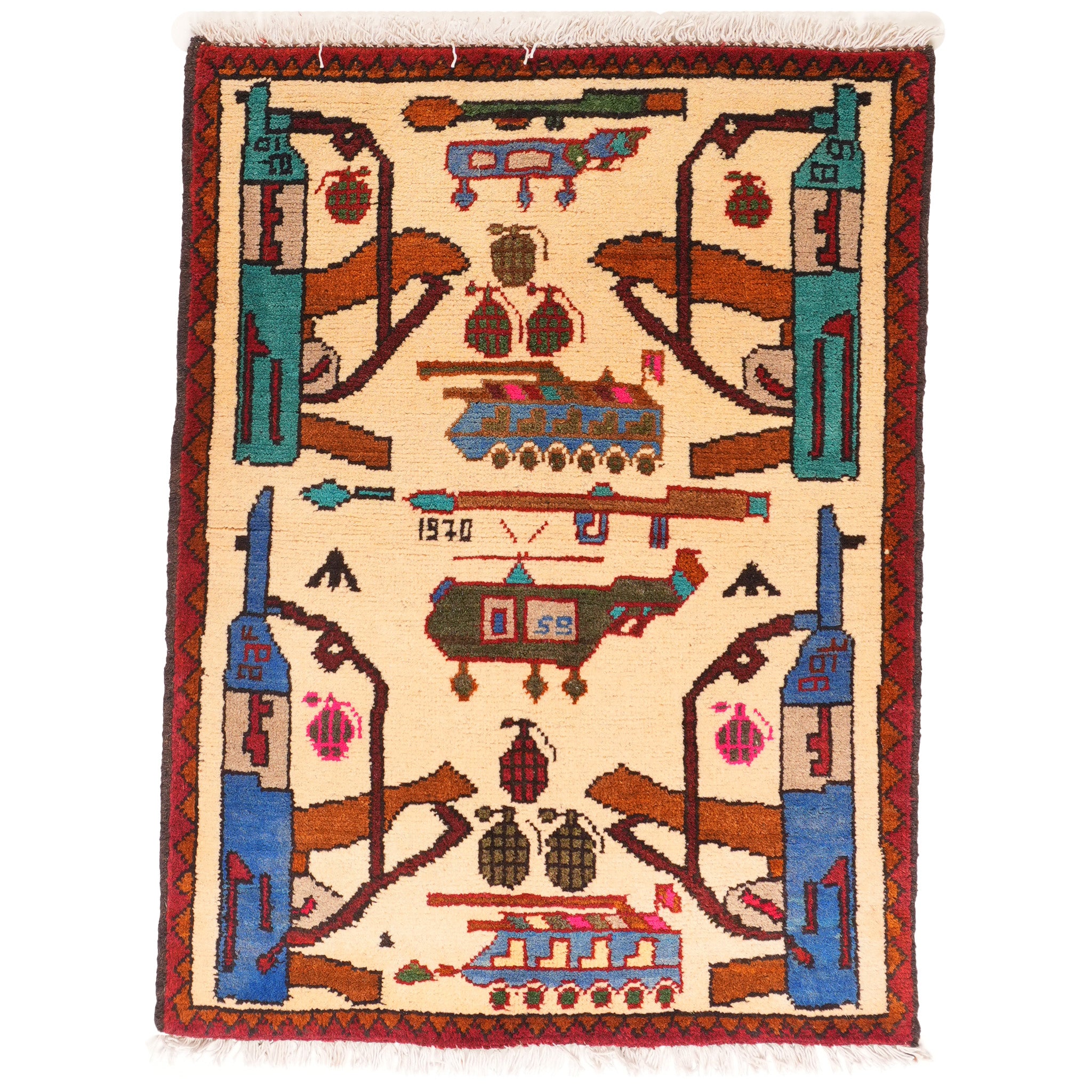 Four Cornered AK-74 Afghan Rug