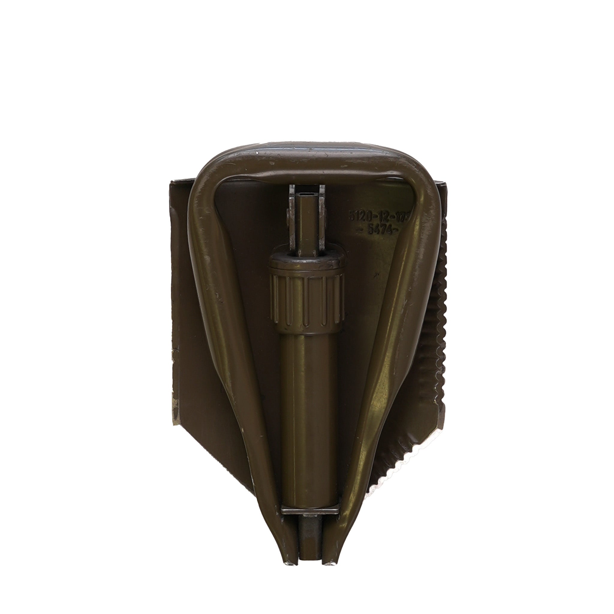 Issued German OD Tri Fold Shovel W/Rubberized Shovel Cover