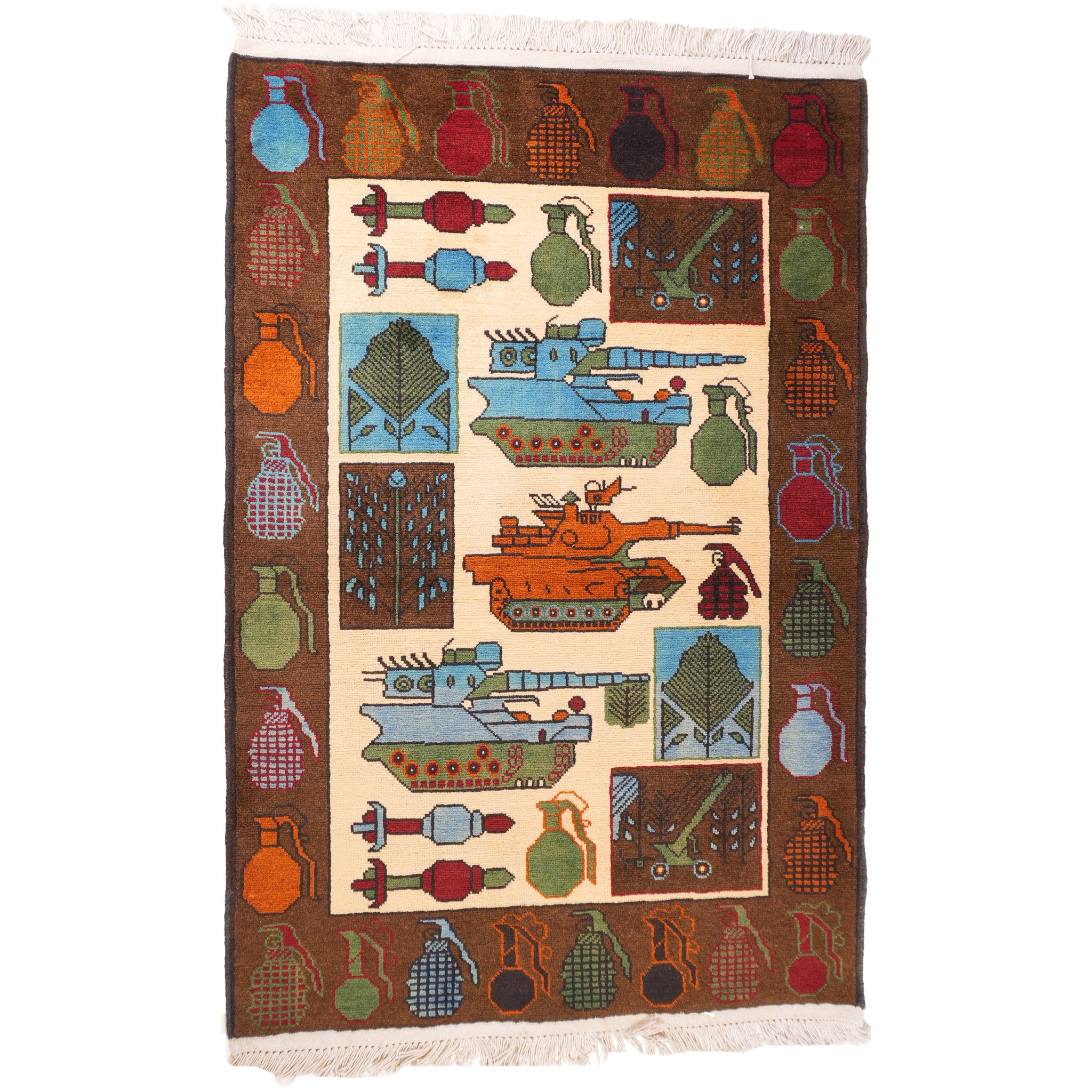 Large Armored Assault Afghan Rug