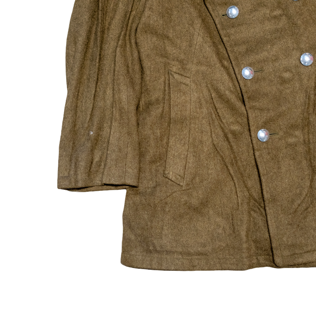Issued French Brown Wool 3/4 Length Overcoat