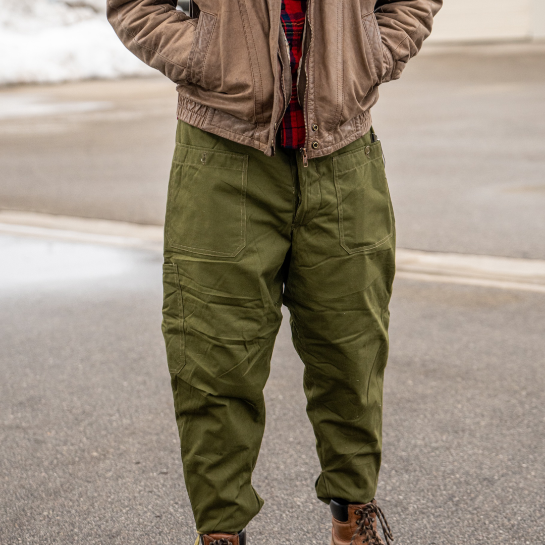 Issued Romanian OD Green Work Pants w/Liner