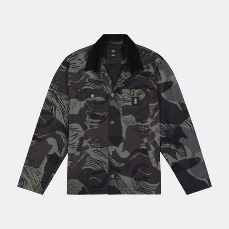 WRFMZY x QILO Chore Coat in Black Brushstroke