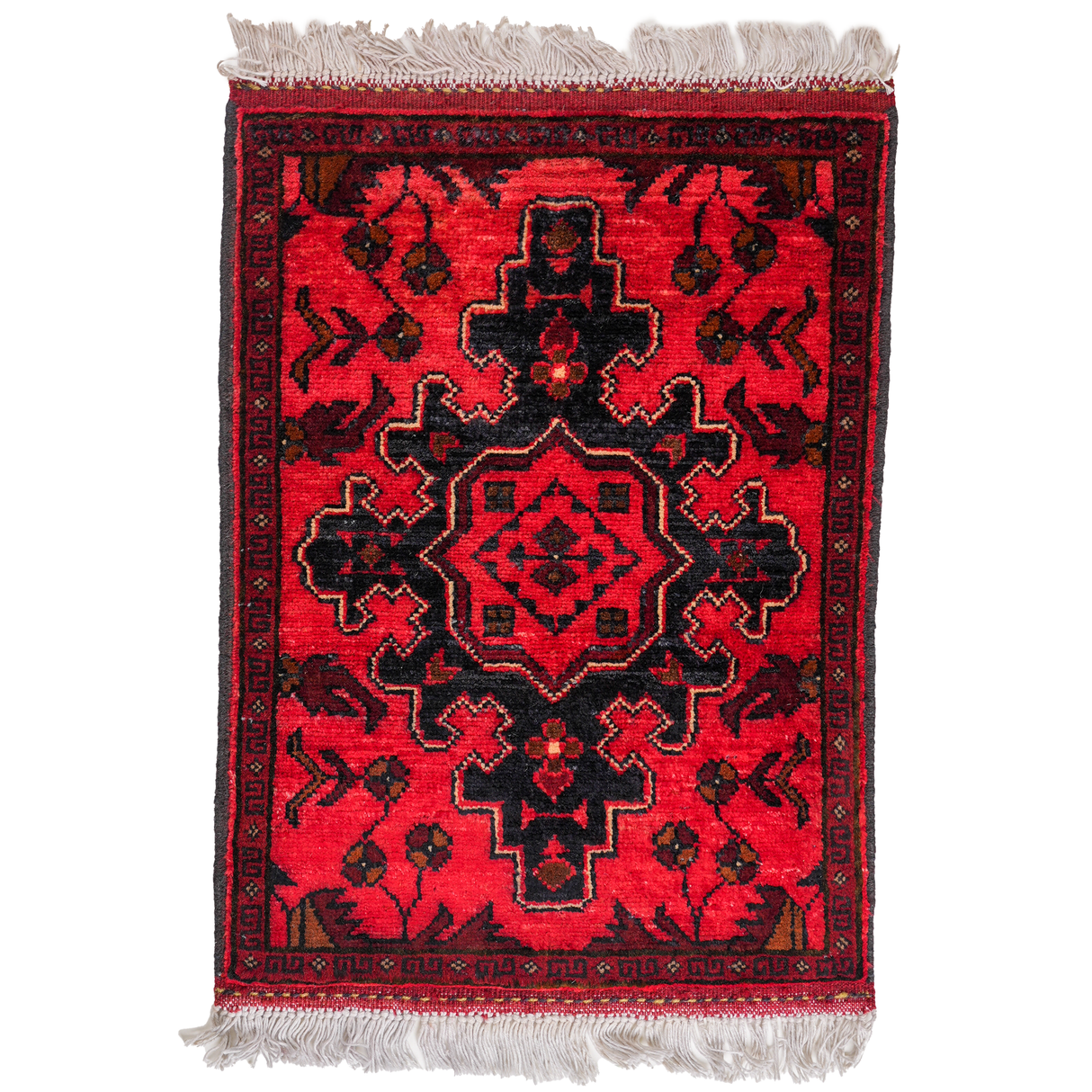 Small Afghan-Made Pictorial Rug
