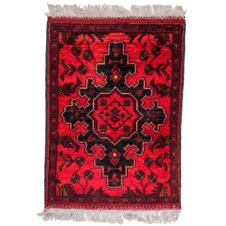 Small Afghan-Made Pictorial Rug