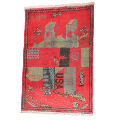 Large Afghan 9/11 Peace Rug