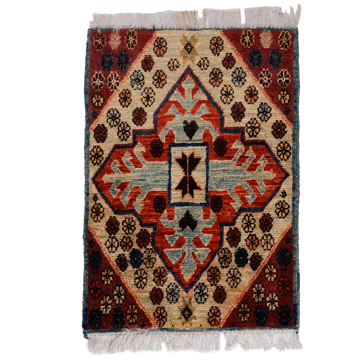 Small Afghan-Made Pictorial Rug