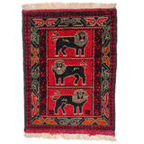 Small Afghan-Made Pictorial Rug