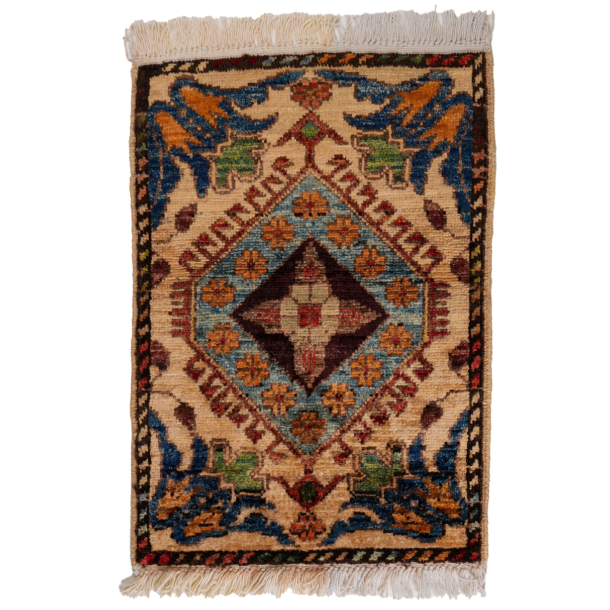 Small Afghan-Made Pictorial Rug