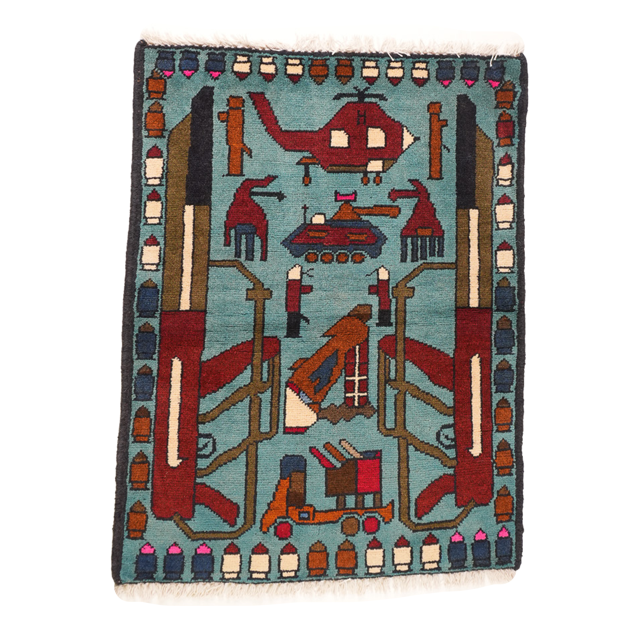 Afghan Double AK Pattern War Rug