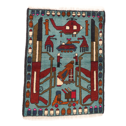 Afghan Double AK Pattern War Rug