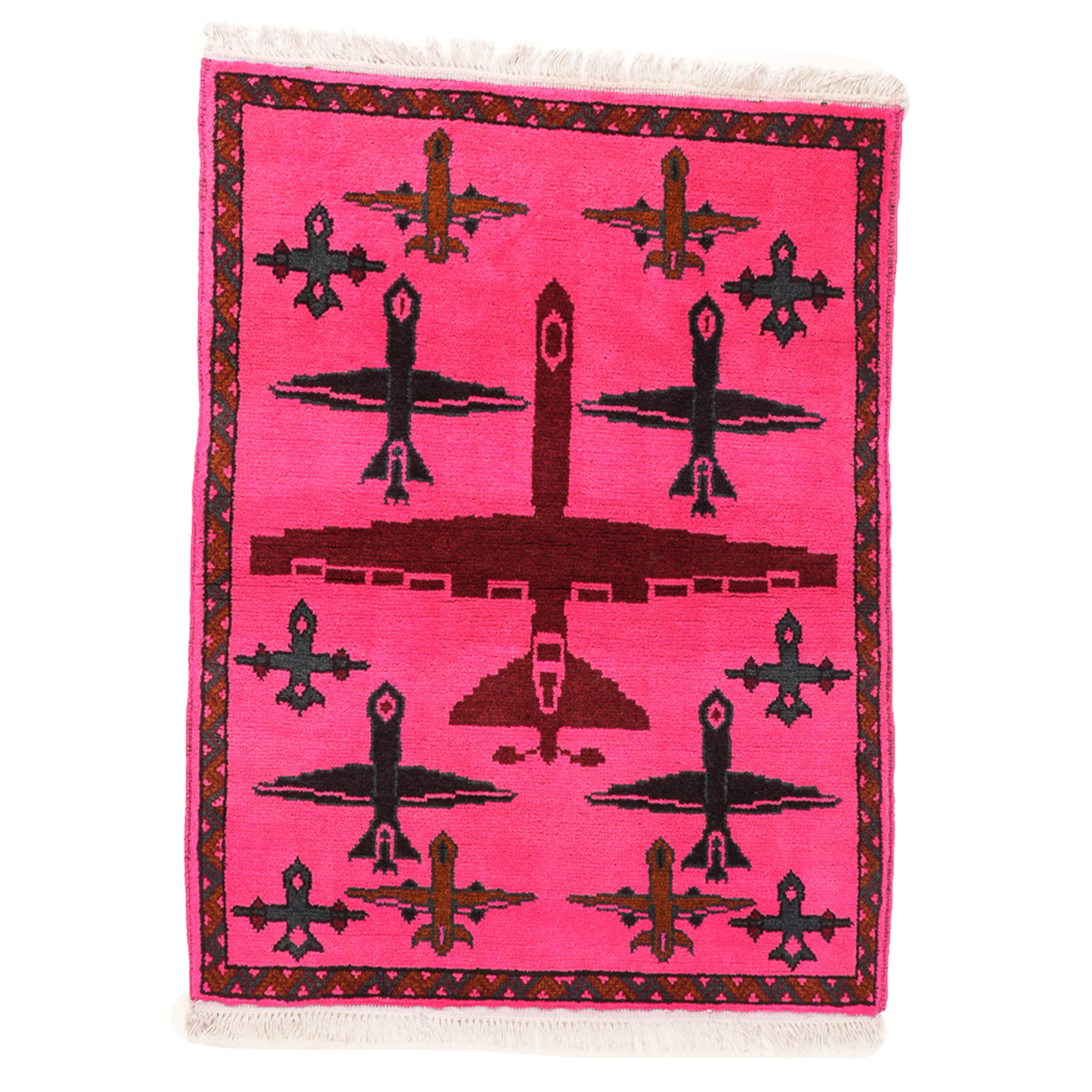 Drone Pattern Afghan War Rug