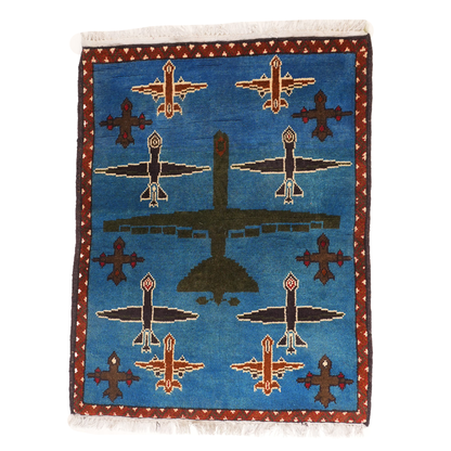 Drone Pattern Afghan War Rug