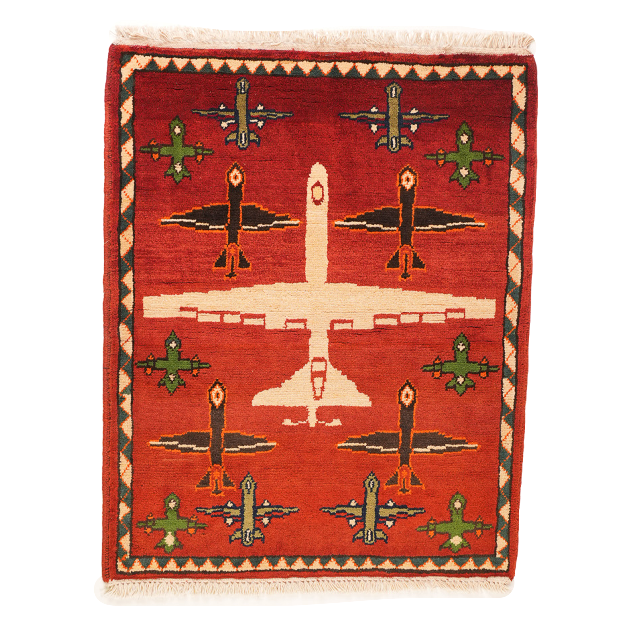 Drone Pattern Afghan War Rug
