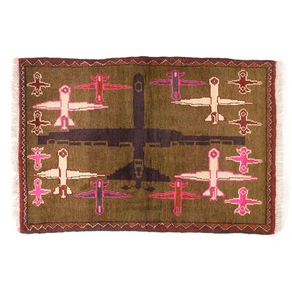 Drone Pattern Afghan War Rug