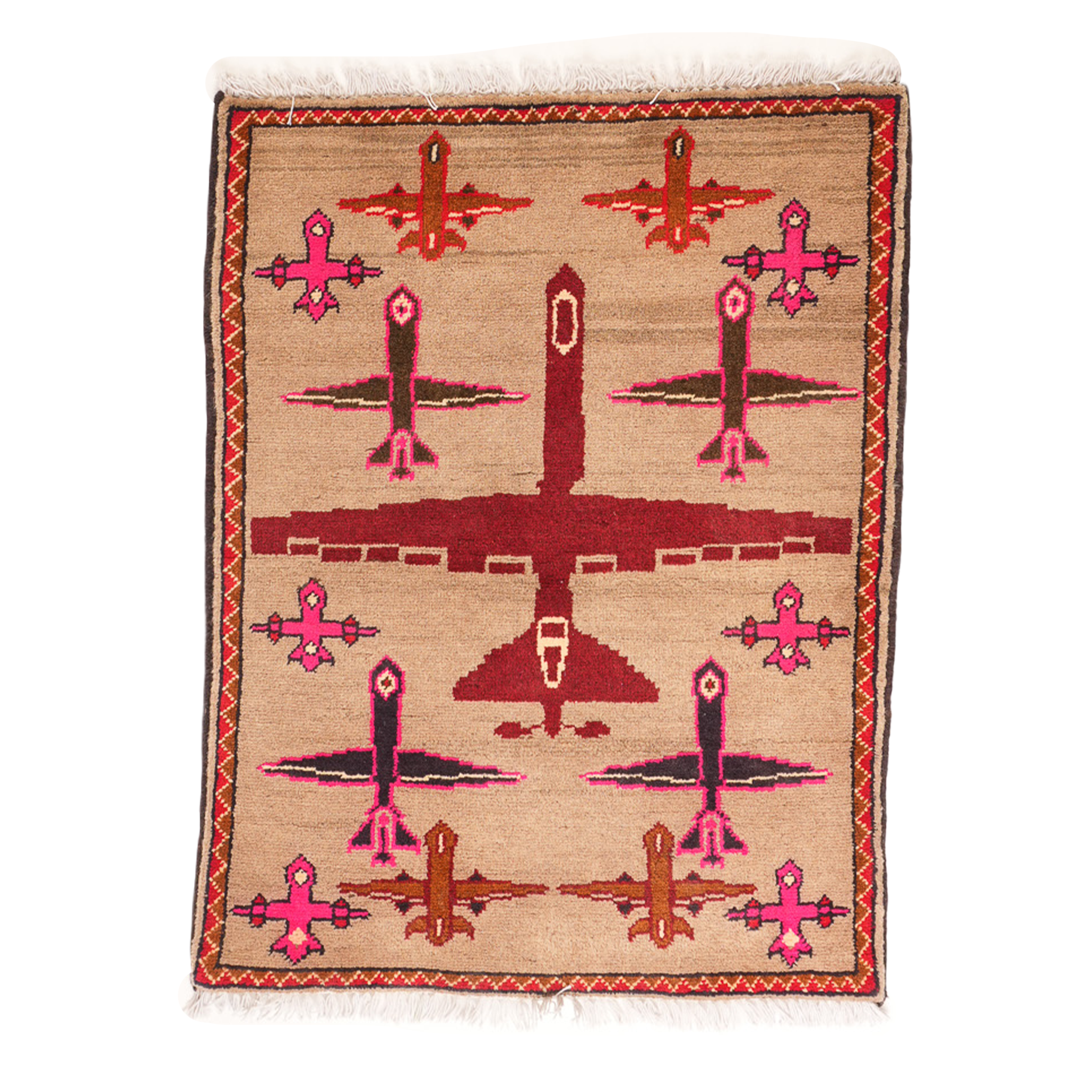 Drone Pattern Afghan War Rug