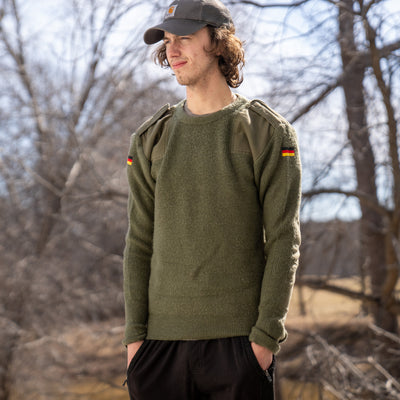 Issued German OD Green Commando Pullover Sweater