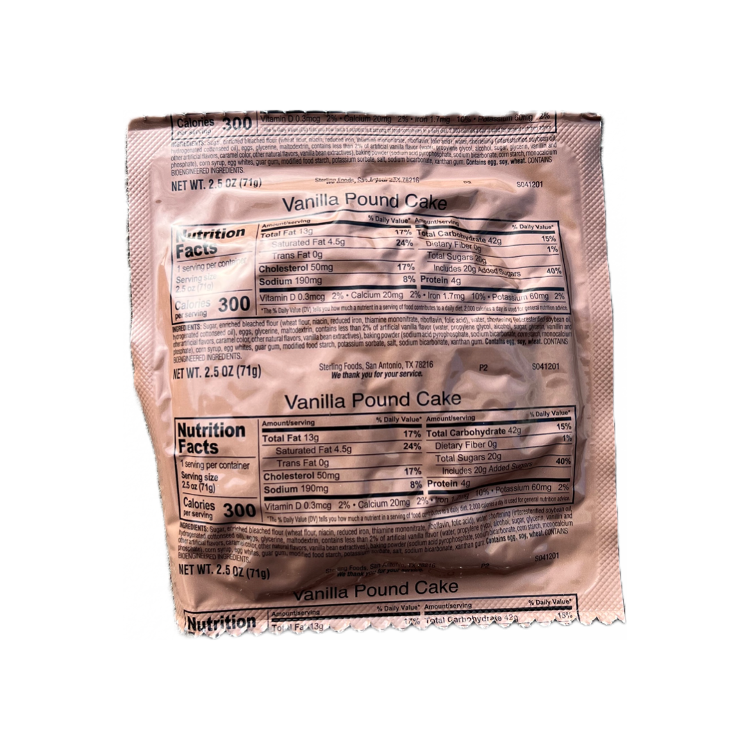 USGI Vanilla Pound Cake MRE Dessert