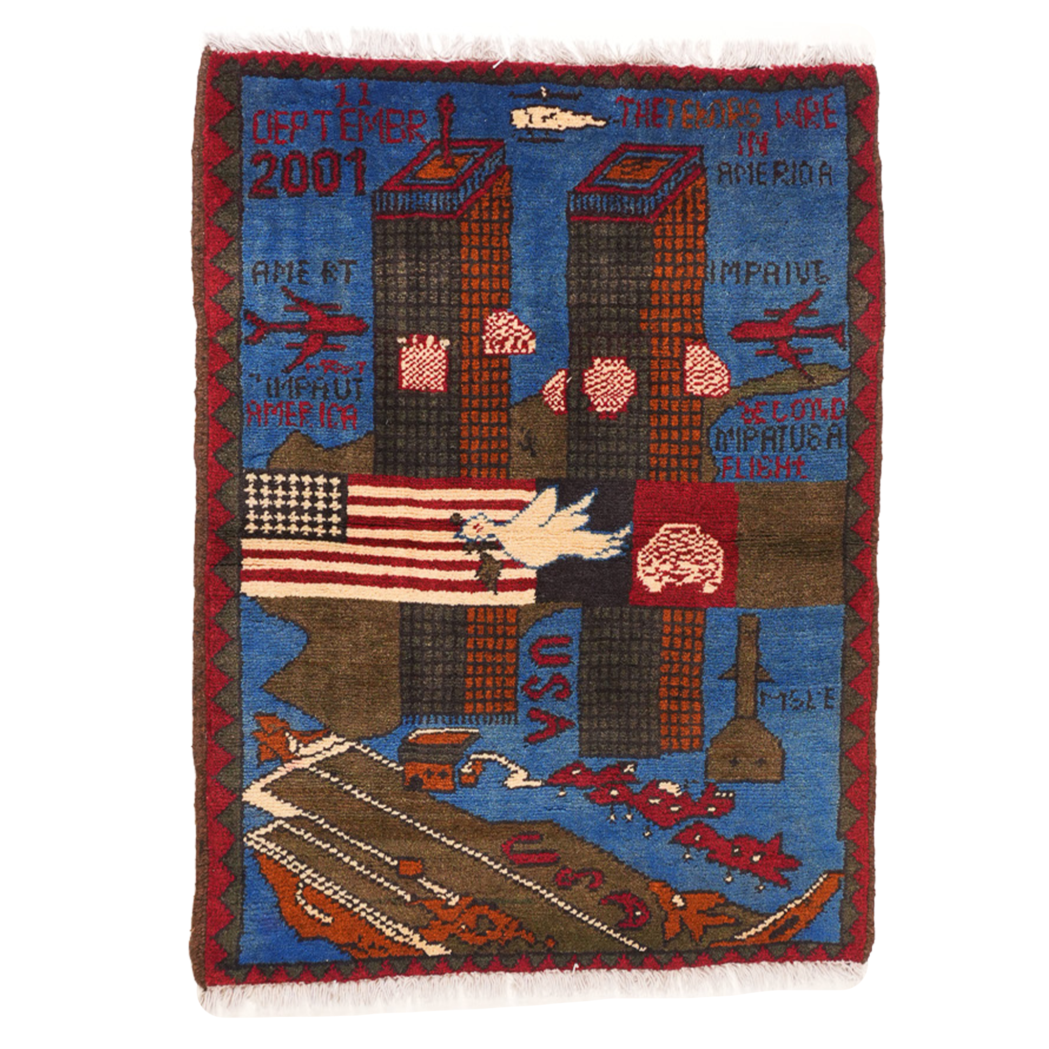 Large Afghan 9/11 Peace Rug