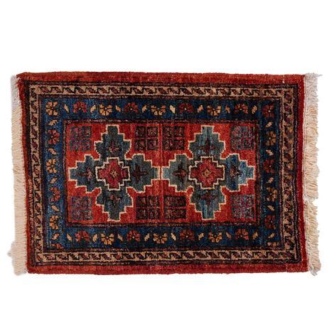 Small Afghan-Made Pictorial Rug