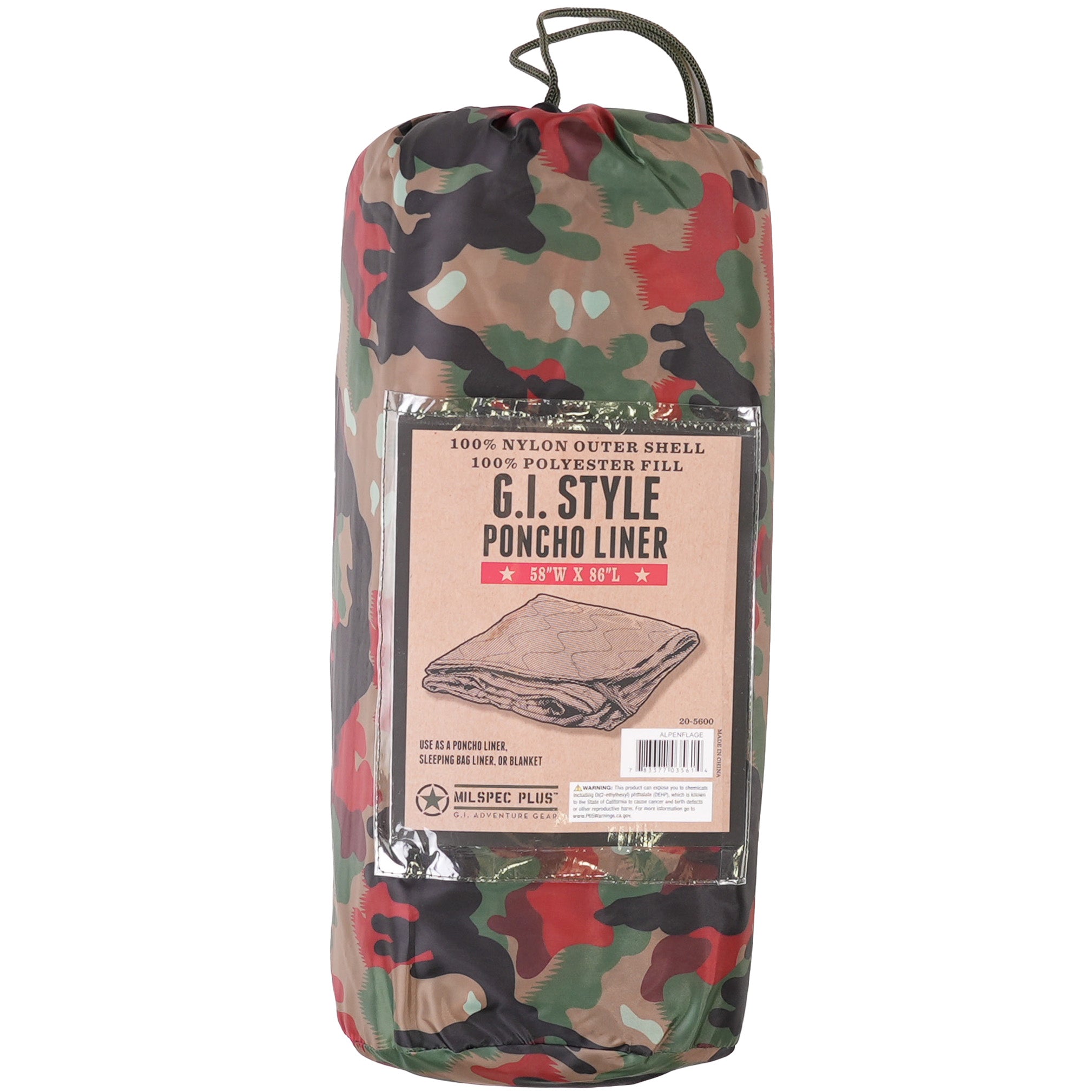 Milspec Plus Alpenflage Woobie/Poncho Liner