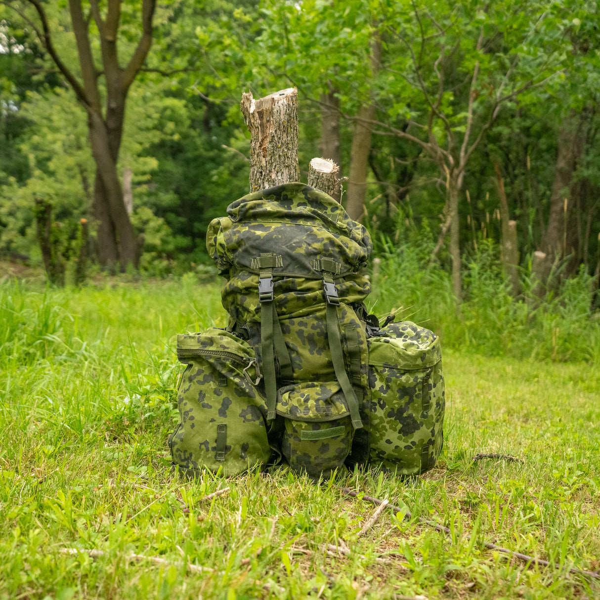 Issued Danish m/84 90L Rucksack W/Side bags