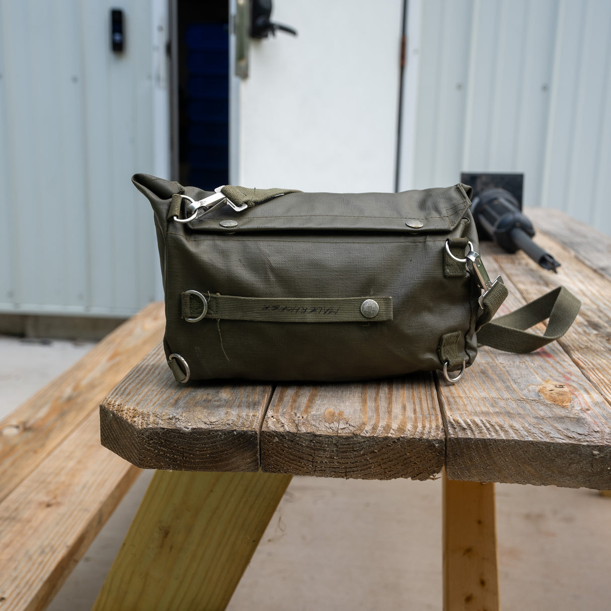 Issued Swiss OD Gas Mask Bag