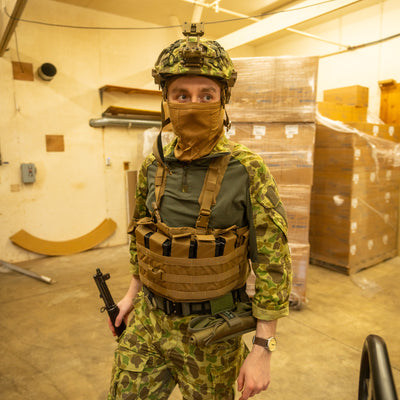 Soldier Wearing USMC TAP Chest Rig
