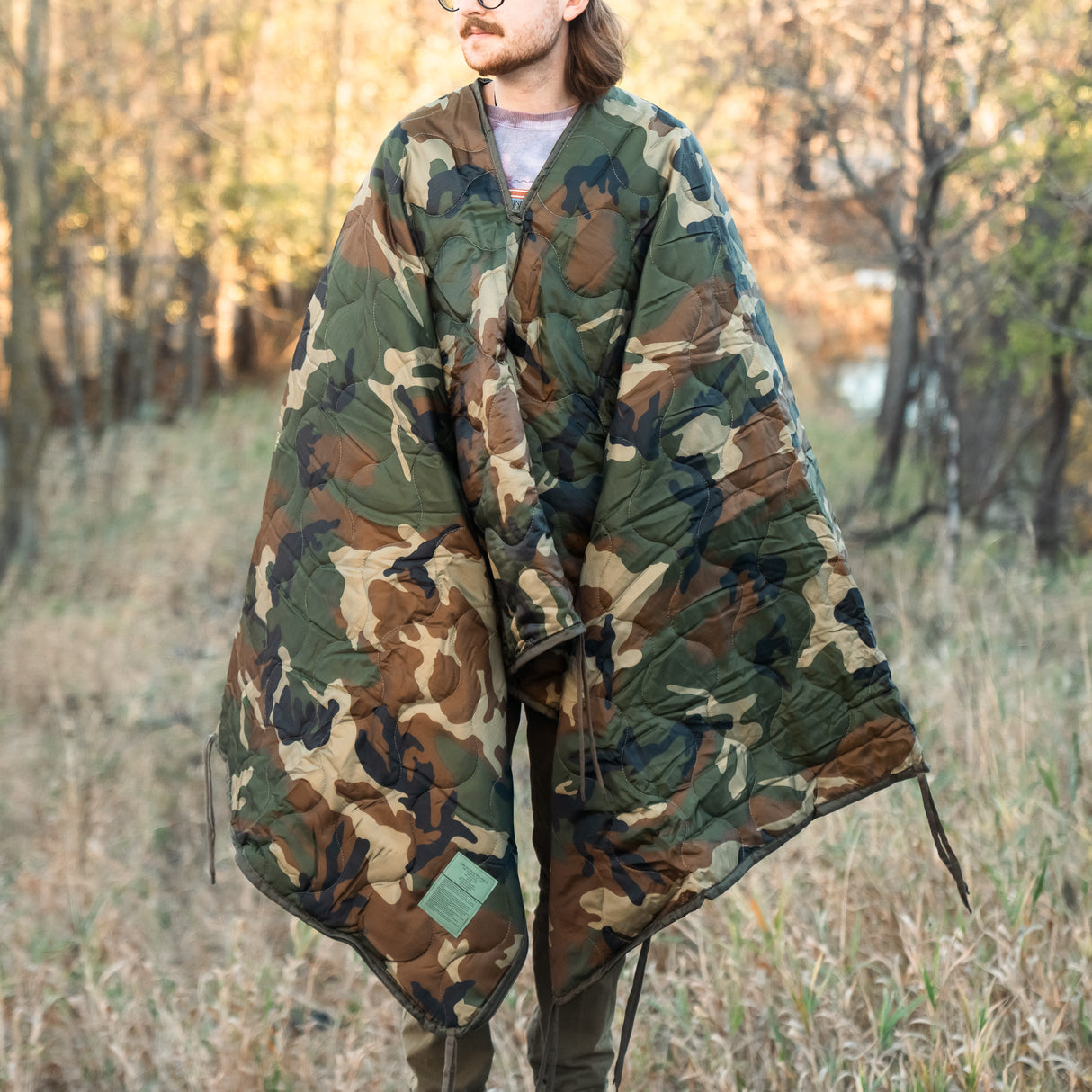 Mil-Tec M81 Woodland Multi-Function Woobie/Poncho Liner w/Stuff Sack