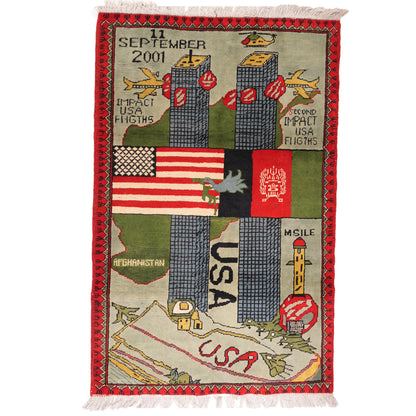 Large Afghan 9/11 Peace Rug