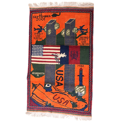 Large Afghan 9/11 Peace Rug