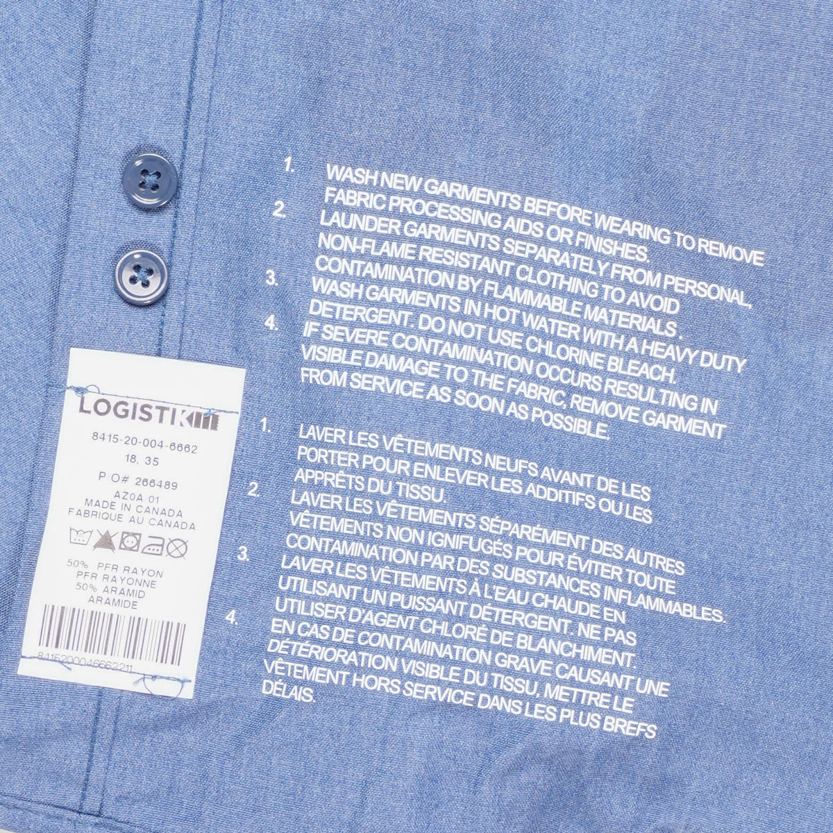 Unissued Canadian Fire Resistant Chambray Shirt