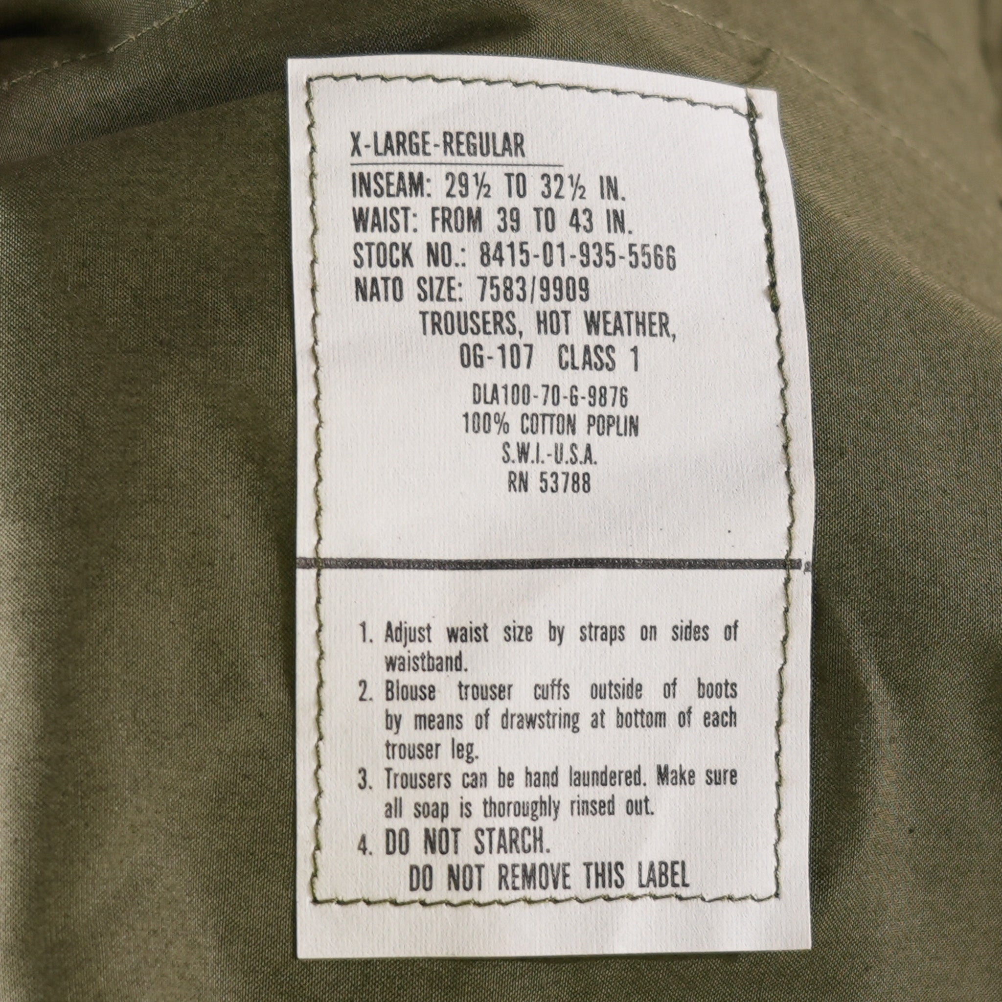 Reproduction USGI OG-107 Hot Weather Fatigue Pants