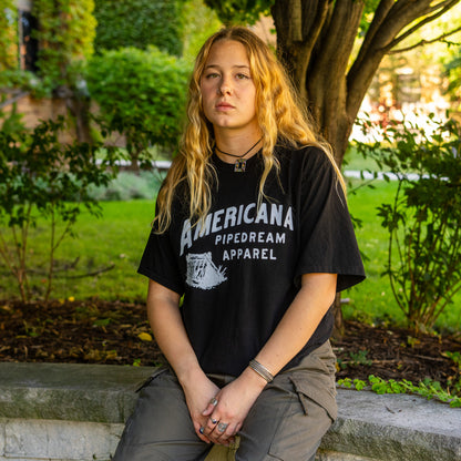 USA-Made Americana Pipedream Tee in Black