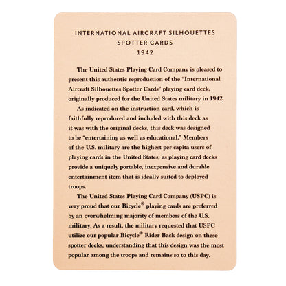 Bicycle WWII Spotter Playing Cards