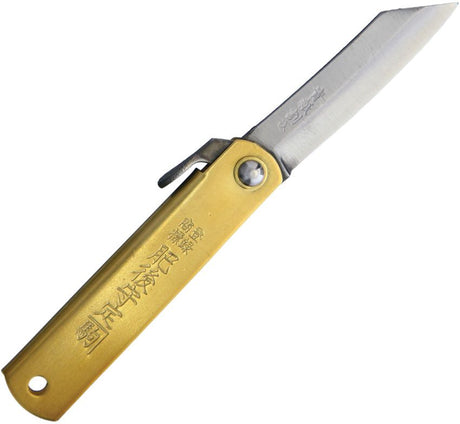 Gold Higonokami Japanese Folding Knife