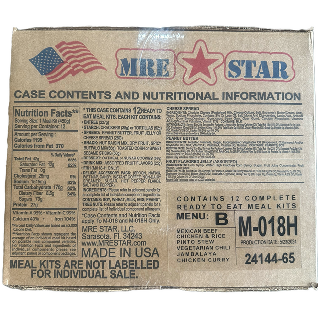 MRE Single Meal Pack