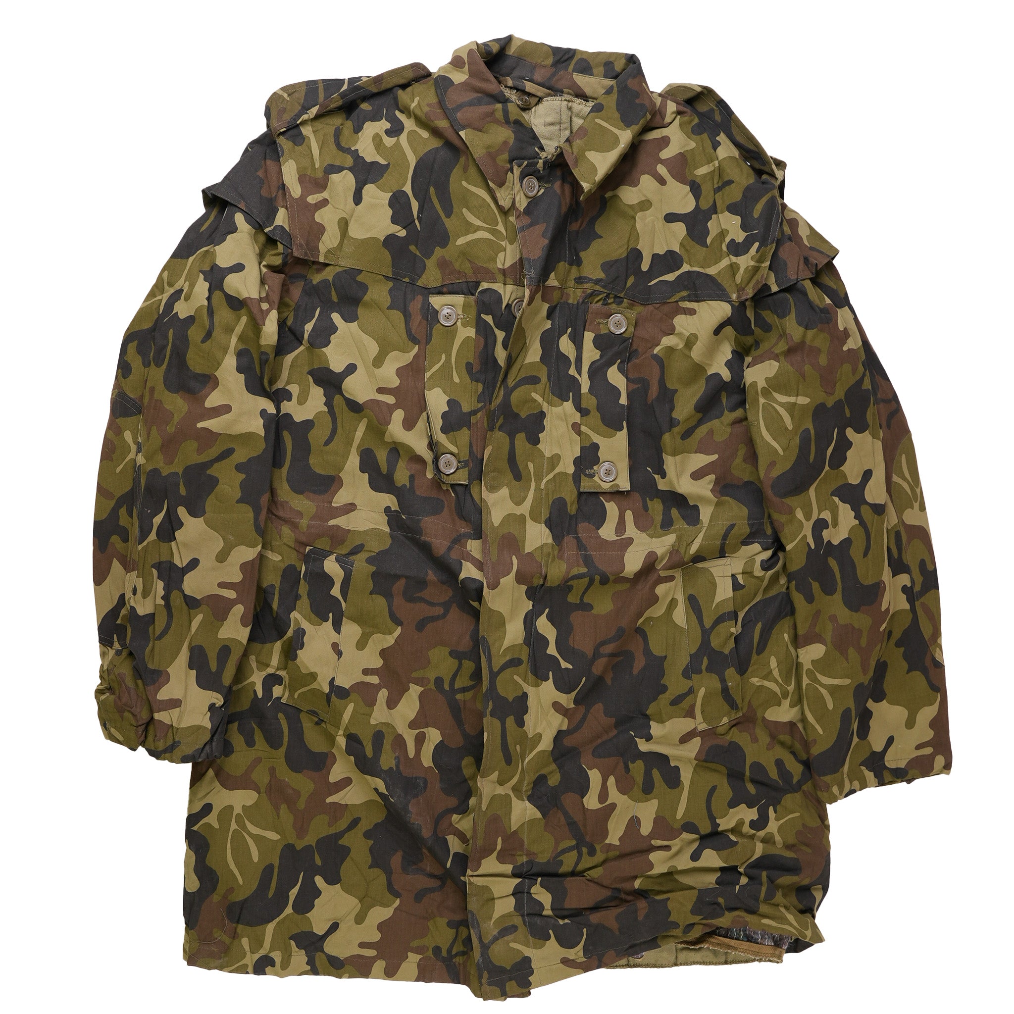 Issued Romanian M1990 Leaf Camouflage Parka w/Liner