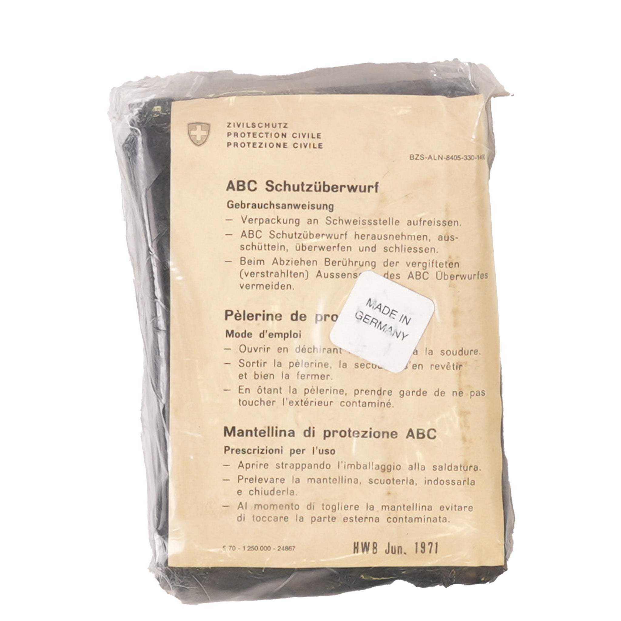 Unissued Swiss Rain Poncho