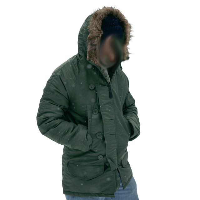 Mil-Tec OD N-3B Arctic Parka w/Faux Fur Hood