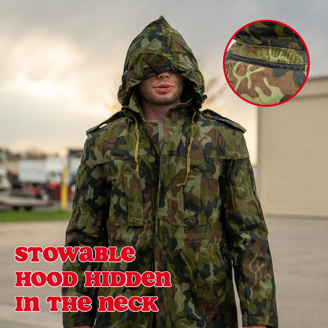 Issued Romanian M1990 Leaf Camouflage Parka w/Liner