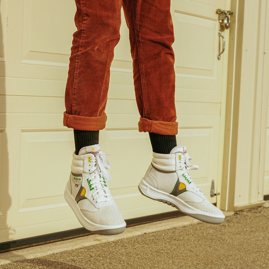 White Servis Cheetah High Top Sneakers