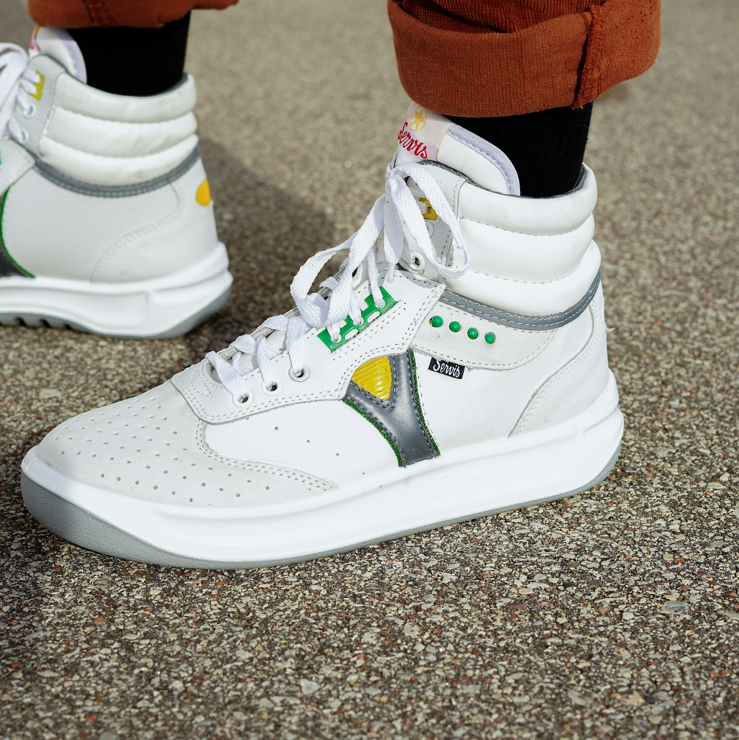 White Servis Cheetah High Top Sneakers