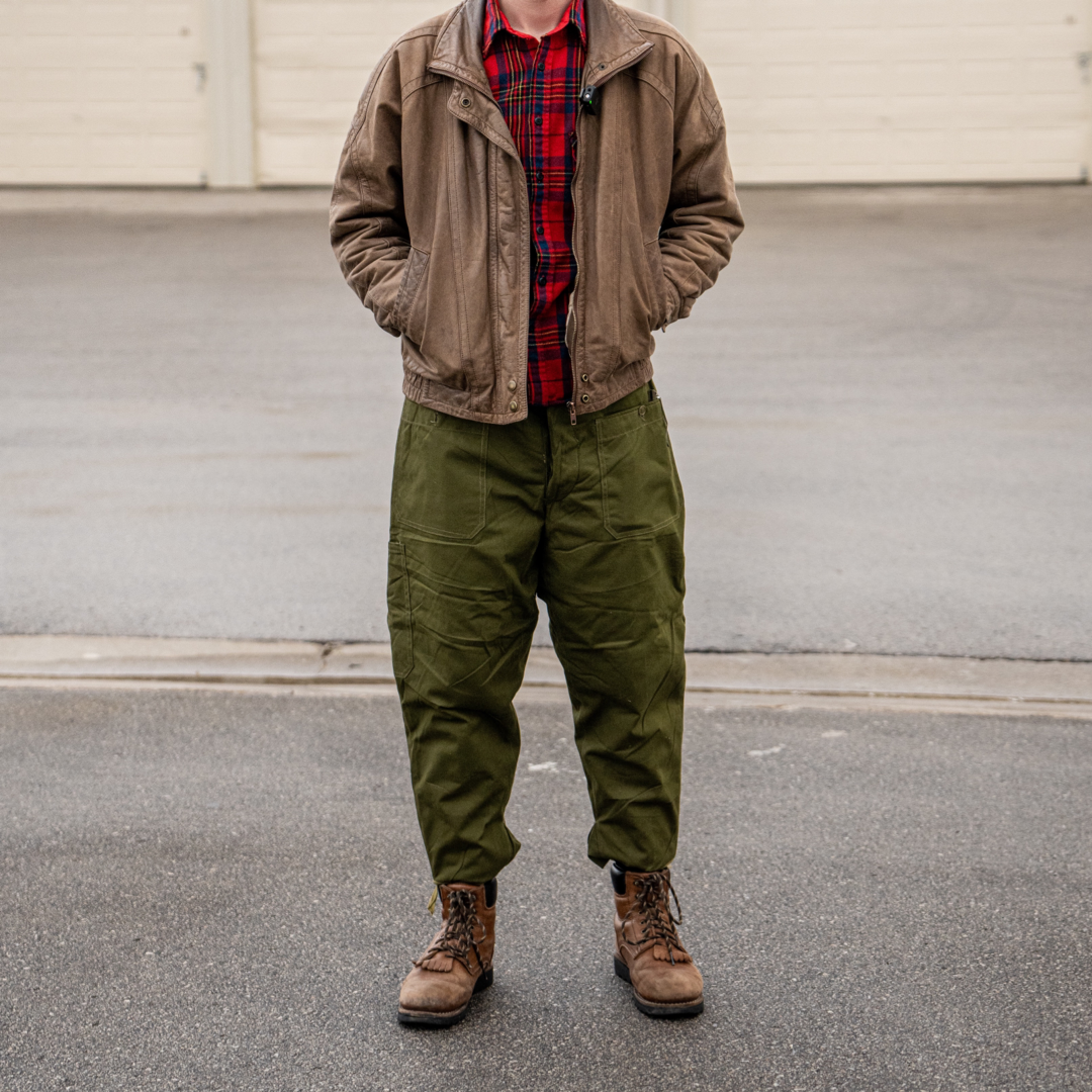 Issued Romanian OD Green Work Pants w/Liner